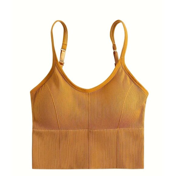 New 5-Pack Polyamide Knit Fabric Bralettes With Adjustable Straps & Ribbed Desig - Picture 2 of 3